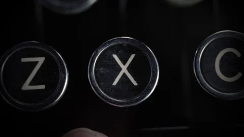Macro close up of the X key on an old Remington Rand Model 1 Typewriter. Video stock 100874000