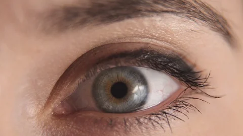 Macro closeup of a blue green human eye Stock Footage 104604412