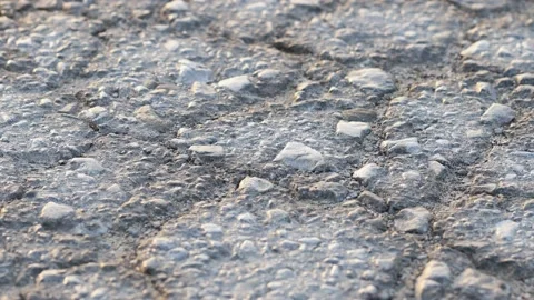 Macro closeup on concrete asphalt cracks on the road. Stock Footage 141285477