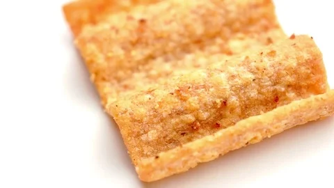 Macro closeup of corn chip in studio isolated Stock Footage 75757421