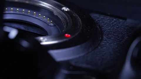 Macro closeup of dslr camera and sensor roating around Stock Footage 70245608