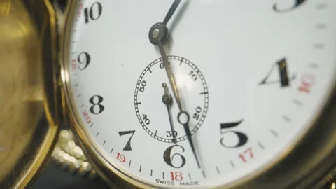 Macro Closeup of golden stopwatch, timelapse, 5 minutes Stock Footage 343030397