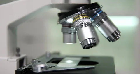 Macro Closeup of Microscope Plate Laboratory Testing Study Science Techniques Stock Footage 87923662