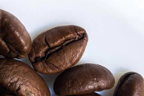 Macro closeup of Roasted Coffee Beans Stock Photos