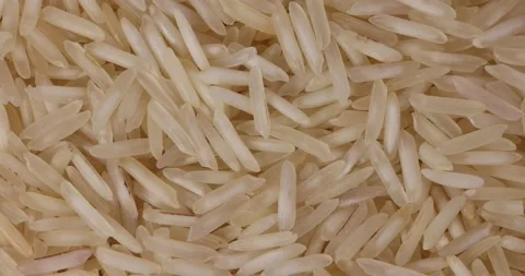 Macro closeup rotating long grain white rice Stock Footage 172924262