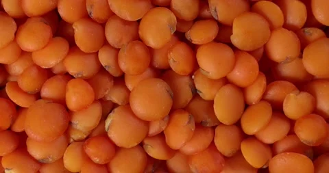 Macro closeup rotating red lentil dal Stock Footage 172921356