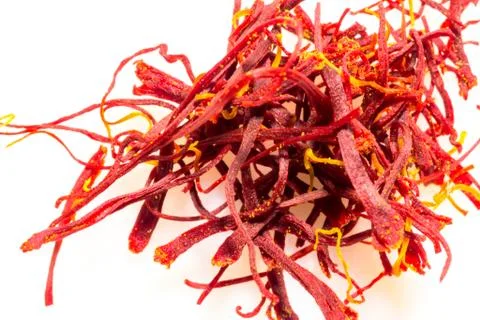 Macro closeup of saffron spices Stock Photos