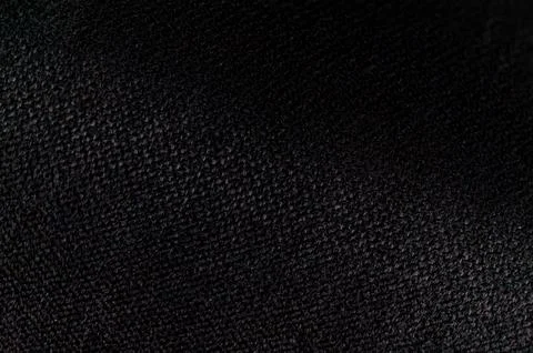 Macro Closeup Selective Focus on Dark Textured Fabric Weave: Subtle Pattern.. Stock Photos