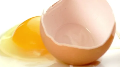Macro closeup of slow moving fresh egg Stock Footage 75834885
