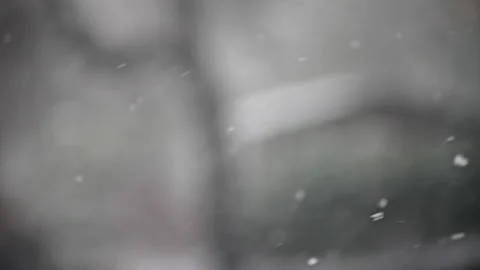 Macro closeup of snow falling down Vidéo 268692127