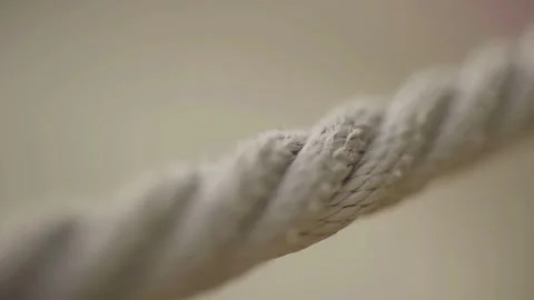 Macro Closeup of Stretched Rope with Focus Shift Texture Detail 库存影片 334563091