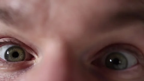 Macro closeup of surprised wide open eyes Stock Footage 329586189
