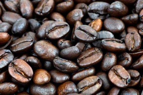 Macro of coffee beans Stock Photos