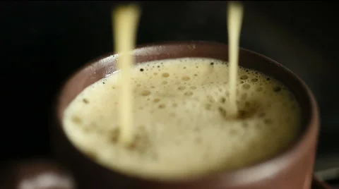 Macro coffee from coffee machine Stock Footage 63081926