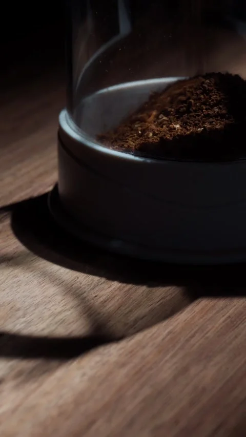 Macro Coffee Grounds Piling Up Dark Aesthetic 4K Stock Footage 325388562