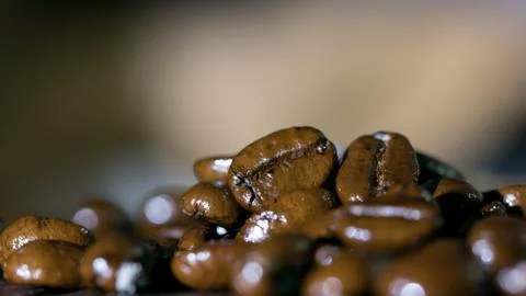 Macro of coffee seed roasted Stock Photos