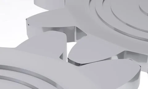 Macro cogweell of two gear wheels 3D illustration Stock Illustration