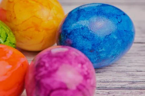 Macro color photo of easter eggs Stock Photos
