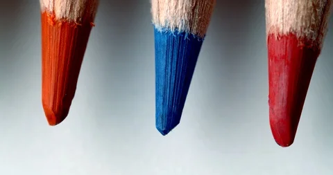 Macro colour pencils tips slowly rotating Stock Footage 113143325