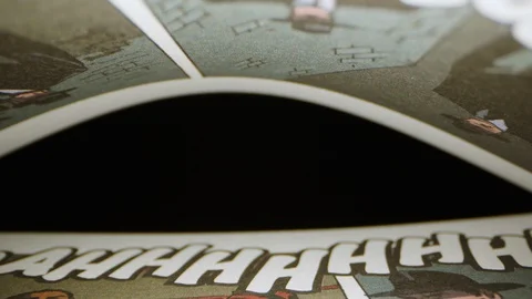 Macro Comic Book Pages 02 Stock-Footage 128213042