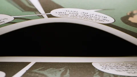 Macro Comic Book Pages 03 Stock-Footage 128213421