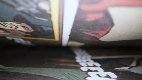 Macro Comic Book Pages 06 Stock-Footage 128188342