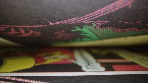 Macro Comic Book Pages 08 Stock-Footage 128188016