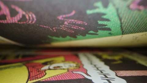 Macro Comic Book Pages 09 Stock-Footage 128188958