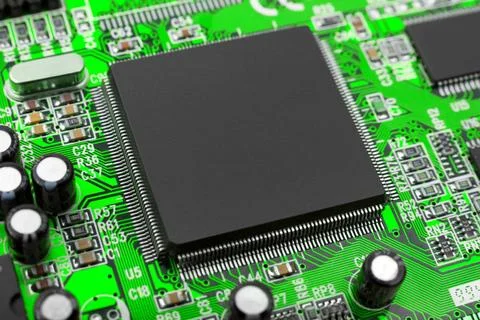 Macro of computer chip Macro of computer chip - technology background Copy... Stock-Fotos