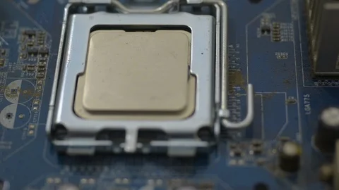 Macro Computer Motherboard used with the dust that has nested in evidence,cir Vídeo Stock 101031459