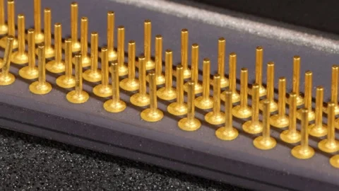 Macro of computer or laptop CPU microprocessor or processor. Close-up Vídeo Stock 253183475