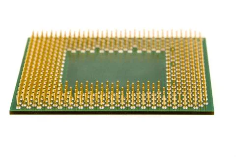 Macro of computer processor isolated 写真素材