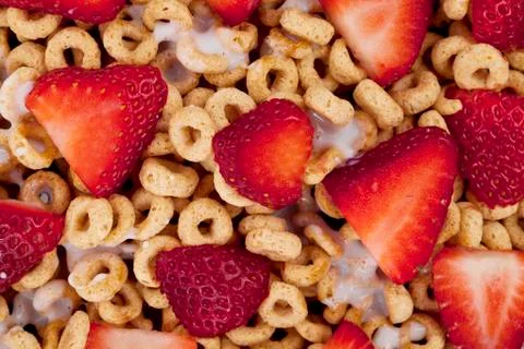 Macro corn flakes rings Stock Photos