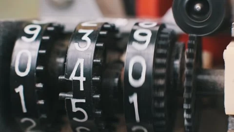 Macro: Counter Digits Rotate Dynamically Stock Footage 303856799