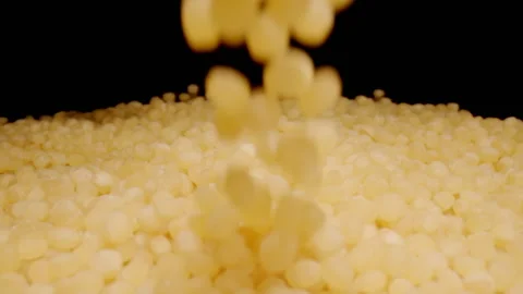 MACRO: Couscous fall during motion - Slow motion Stock-Footage 145826089