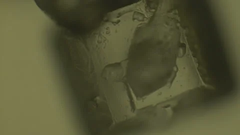 Macro-crystals under microscope. Crystallography and scientific research concept Stock Footage 129966360