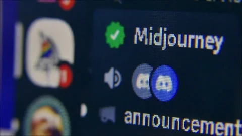 Macro CU User hovers over Midjourney server on Discord 動画素材 243986069