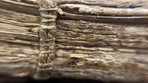 Macro Detail of Antique Book Binding Stock Footage 321935895