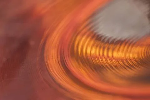  Macro detail of the concentric circles of a drum plate while it shines in... Stock Photos