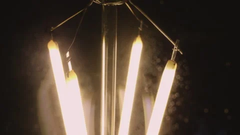 Macro detail of glowing light bulb filament Stock Footage 291954308