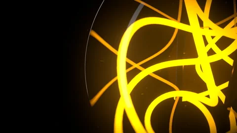 Macro Detail of Glowing Light Bulb Torus Knot Filament, 4K Stock Footage 337229035