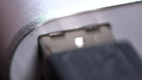 Macro detail of USB plugged to computer case Stock Footage 133589263