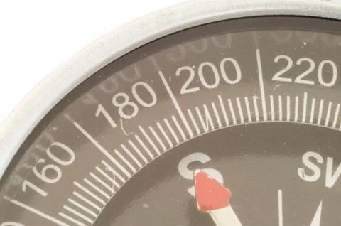 Macro details of compass in studio Stock Photos