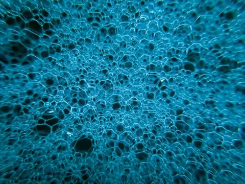 Macro of detergent bubbles making crystalline structure. extreme closeup Stock Photos