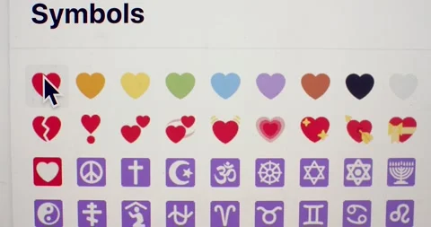 Macro device screen with opened twitter app cursor clicking heart smiley slow Stock Footage 145800387