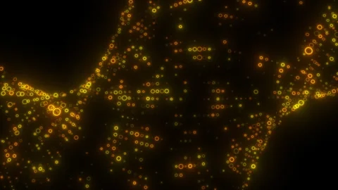 Macro digital dots background, Digital Wave Grid Tech Modern digital particle Stock Footage 348190846
