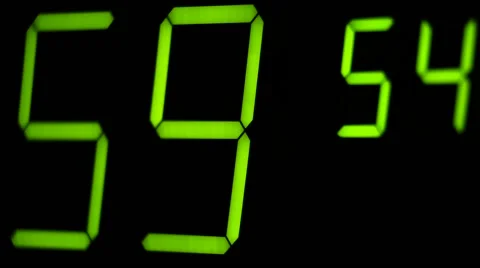 Macro digital watch counter timer. Green digit Stock Footage 66569627