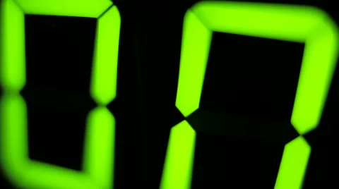 Macro digital watch counter timer. Green digit Stock Footage 66569885