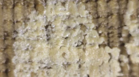Macro dirt stains on the fabric sofa Stock Footage 57459265