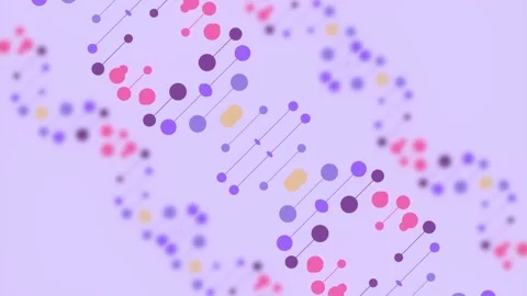 Macro DNA Animation Diagonal 3D Helixes Bokeh Loop Stock Footage 345562008